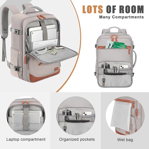 40L Travel Backpack, Flight Approved Carry On Laptop Backpack - color: Grey, size: Large