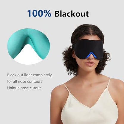ALASKA BEAR 100% Blackout Sleep Mask for Women and Men, Blue - color: A1 Blue