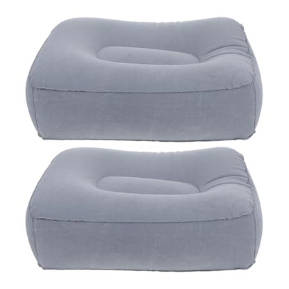 SEWACC 2pcs Inflatable Foot Rest Pillow Travel Footrests Cushion Adjustable Stool for Plane Car Office Outdoor - color: Color 2