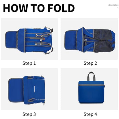 Lightweight Foldable 35L Everyday Backpack, Packable Daypack (Blue) - color: 35l-blue