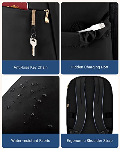 LIGHT FLIGHT Travel Backpack for Women, 15.6 inch Laptop Daypack - color: Black, size: 15.6 Inch without Wheels