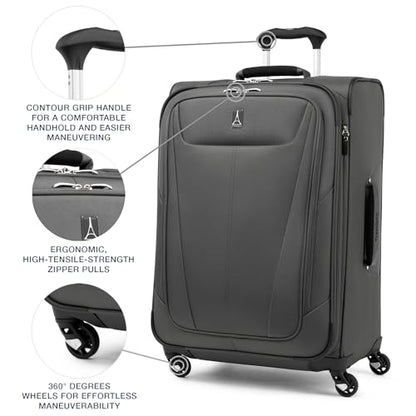 Travelpro Maxlite 5 Softside Spinner Set, Grey, 2-Piece (21/29) - color: Shadow Grey, size: 2-Piece Set (21/29)