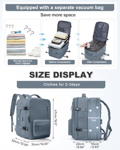 Vacuum Backpack Travel with Pump, Vacuum Seal Compression Bags For Clothing
