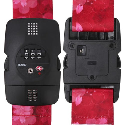 Travelkin Luggage Straps TSA Approved, Suitcase Straps with TSA Lock - color: Sakura