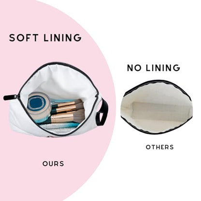 A-Z Personalized Gifts for Women, Initial Make Up Bag with Mirror, E - color: White, style: E