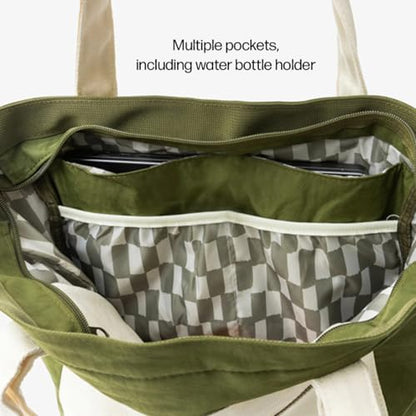 Thread Wallets Utility Tote – Large Travel Tote with Multi-Pocket Design, Laptop Compartment & Work Bag for Women (Scout) - color: Scout