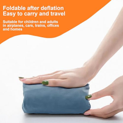 Inflatable Foot Rest Inflatable Travel Foot Rest Pillow Car Seat Footrest for Long Trips Inflatable Stool Compact and Portable Travel Essentials Suitable for Airplane, Car, Home, Office, Campsite