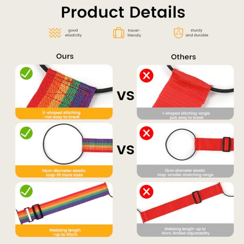 Adjustable Elastic Luggage Straps for Suitcase, Travel Bungee Straps - color: Green, Red, Rainbow