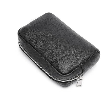Makeup Bag for Purse Travel Cosmetic Bag (PU Black) - color: Black