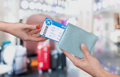 Chambray RFID Genuine Leather Passport Wallet - color: Chambray