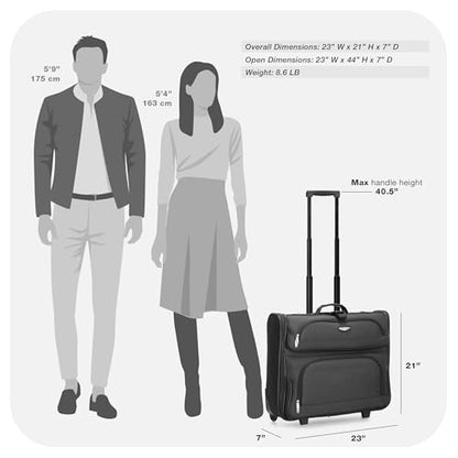 Travel Select Amsterdam Business Rolling Garment Bag, Softside Expandable Rolling 2-Wheeled Suit Carrier, Gray, One Size - color: Gray