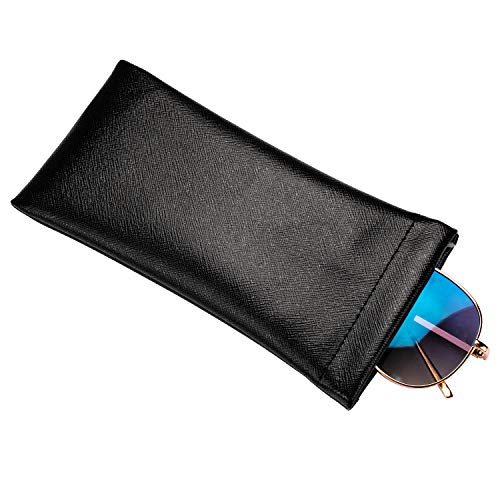 Vemiss 3 Pack Glasses Case, Squeeze Top Soft Sunglasses Pouch - color: Silver Copper Black