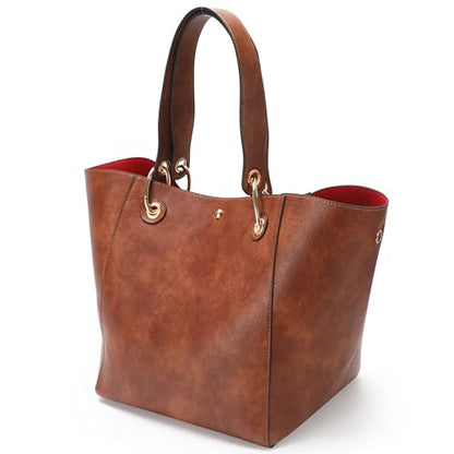 sqlp Large Work Tote Bag for Women Handbags Big Bucket Purses - color: Lotus Root Pink