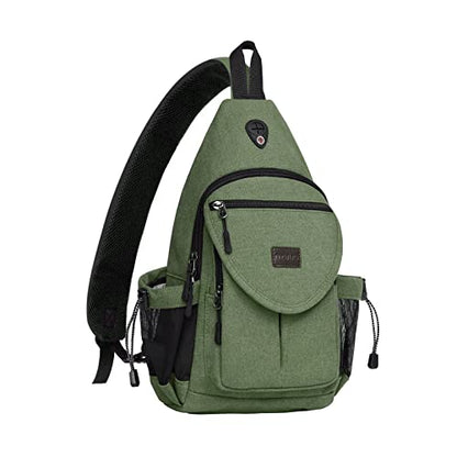 MOSISO Crossbody Sling Bag for Women, Shoulder Backpack, Hiking Daypack Bag - color: Army Green