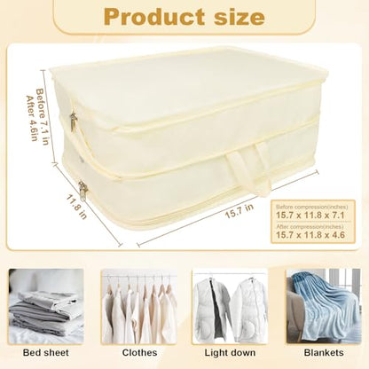 Packing Cubes for Travel Packing Organizers Compression Travel Cubes, Beige - color: Beige