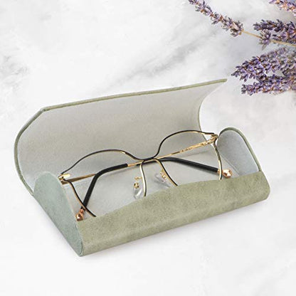 LifeArt Eyeglass Case Hard Shell, Portable Sunglass Case, Fashionable PU Leather Eyeglass Case, Lightweight - color: C_636_gray