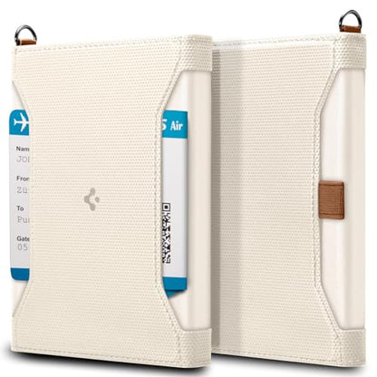 Spigen Life Passport Card Cover Holder, RFID Blocking - color: Dune Beige
