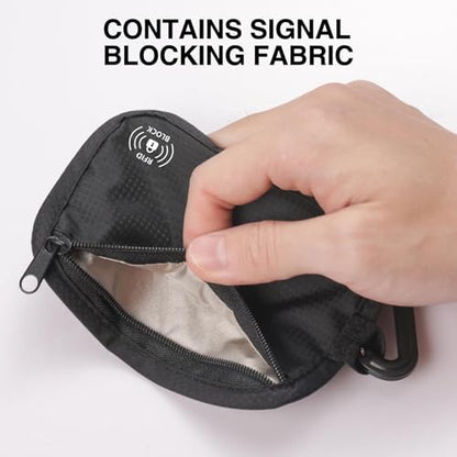 KOSMCCO RFID Blocking Clip Stash Pouch, Hidden Travel Wallet, Black