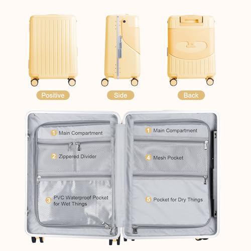 MRPLUM Ride On Luggage with Foldable Seat&Seat Belt,Yellow - color: Yellow