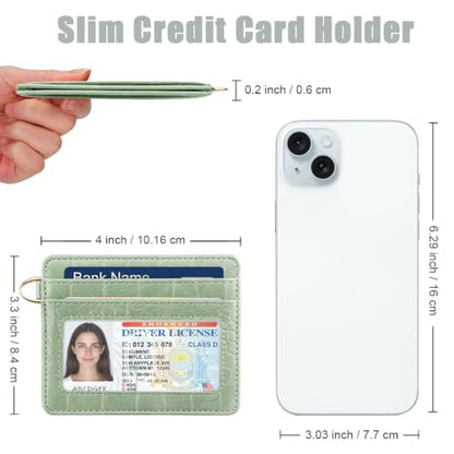 Slim Credit Card Holder Crocodile Wallet Women Thin Wallets - color: A Light Green