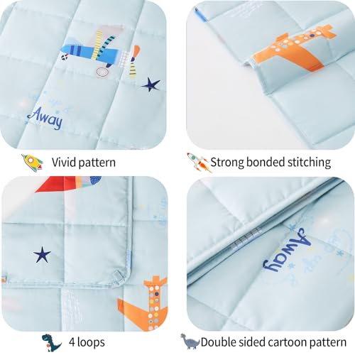 Weighted Blanket 2lbs Small Weighted Lap Pad Gifts, 20"x30" Airplane - color: Blue Airplane, size: 20"×30" 2lbs