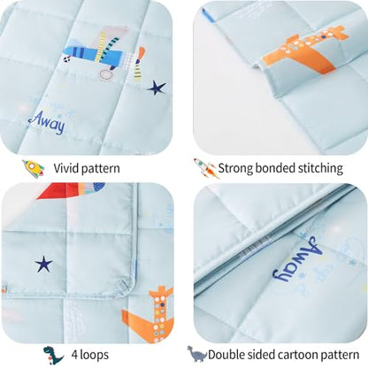 Weighted Blanket 2lbs Small Weighted Lap Pad Gifts, 20"x30" Airplane - color: Blue Airplane, size: 20"×30" 2lbs