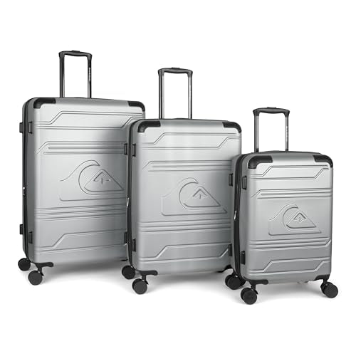Quiksilver Rincon Suitcases Hardside Luggage with Spinner Wheels, Large 3-Piece Set (20/26/30) (Metallic Silver) - color: Metallic Silver