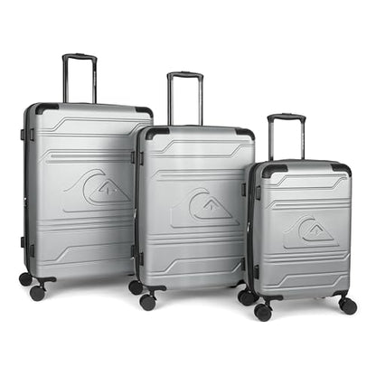 Quiksilver Rincon Suitcases Hardside Luggage with Spinner Wheels, Large 3-Piece Set (20/26/30) (Metallic Silver) - color: Metallic Silver
