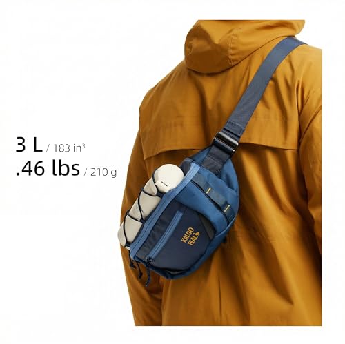 Travel Fanny Pack 3L, Crossbody Adjustable Strap, Padded Back, Water Repellent - color: Blue Abyss