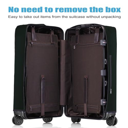 Clear Luggage Covers For Suitcase TSA Approved,No‑Disassembly (Black, 20) - color: Black, size: 20