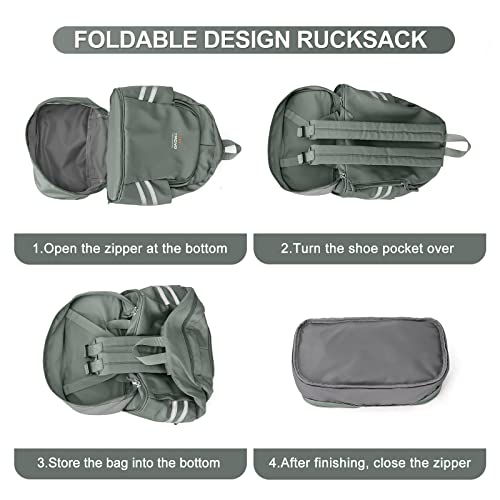 coofay Gym Backpack For Women, Gym Bag with Shoe Compartment - color: A-olive Green, size: Small