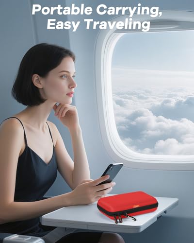 Shockproof Hard Shell Carrying Case for Portable External Hard Drive - color: Pure-Red