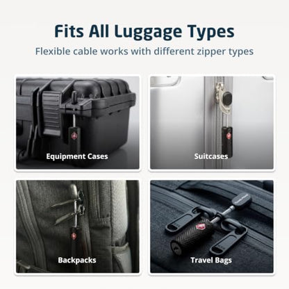 TravelMore TSA Approved Locks for Luggage with Keys, Secure Travel Locks - color: 4 Pack - Black