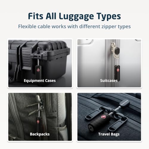 TravelMore TSA Approved Locks for Luggage with Keys, Secure Travel Locks - color: 2 Pack - Black