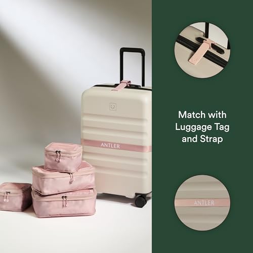 Antler Compression Packing Cubes, Set of 4, Moorland Pink - color: Moorland Pink