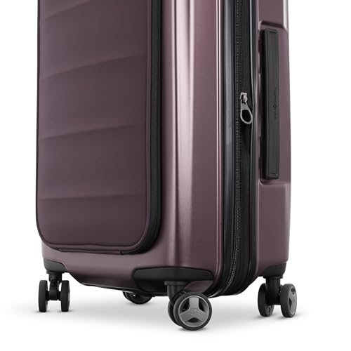 Samsonite 2 Piece Luggage Set with 21/28” Hardside Lightweight Octiv (Carry-On Pro with Front Pocket & Large Checked) Expandable, Four Spinner Wheels, Adjustable Handle, TSA Approved Lock - Purple - color: Amethyst Purple, size: 2-Piece Set (Pro 21 with F