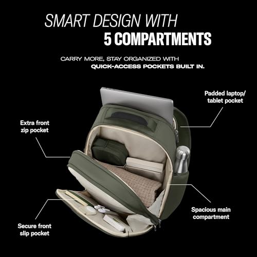 Samsonite Paralux Everyday Backpack - Laptop & Tablet Backpack with 5 Compartments, Removable TecKit™ Pouch, Microsuede Trim, Water Bottle Pockets - Work, Commute & Travel Bag - Black - color: Black