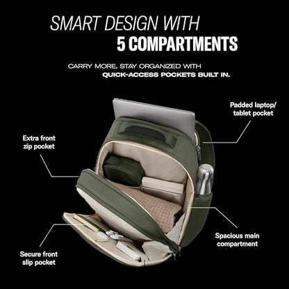 Samsonite Paralux Everyday Backpack - Laptop & Tablet Backpack with 5 Compartments, Removable TecKit™ Pouch, Microsuede Trim, Water Bottle Pockets - Work, Commute & Travel Bag - Black - color: Black