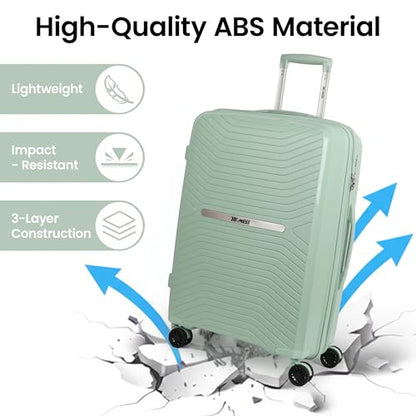 25" Checked Luggage Hardside Suitcase Expandable 20% - color: Green, size: Checked-Medium 25-Inch