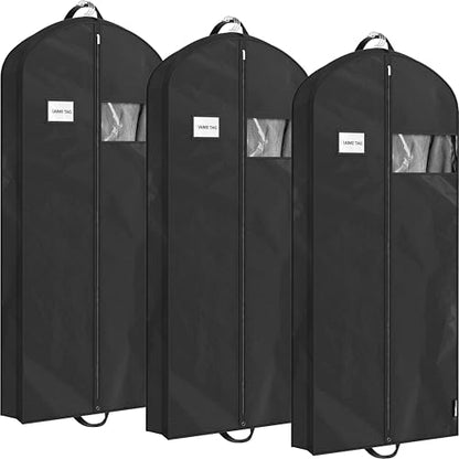 Simple Houseware 60" Travel Garment Bag, 5" Gusset Lightweight, 3 Pack - size: 60-Inch, 3-Pack, Black