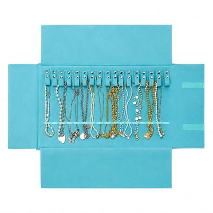 UnionPlus Travel Necklaces Roll Organizer Anti-Tangle River Blue - color: River Blue, size: Medium