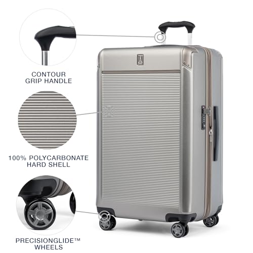 Travelpro Platinum Elite Hardside Luggage 2-Piece Set, Sand, 21 & 25-Inch - color: Metallic Sand, size: 2-Piece Set (21/25)