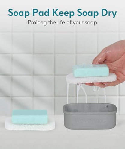 Quatish Compact Leakproof Travel Soap Case, Bar Soap Holder Travel, Grey - color: Grey, size: Regular