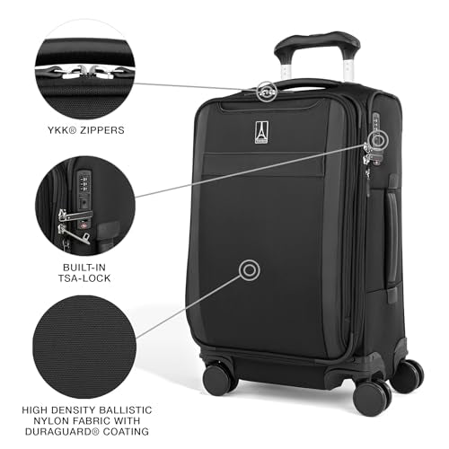 Travelpro VersaPack+ Softside Carry-On Luggage Suitcase, Black, 21-Inch - color: Black, size: Carry On