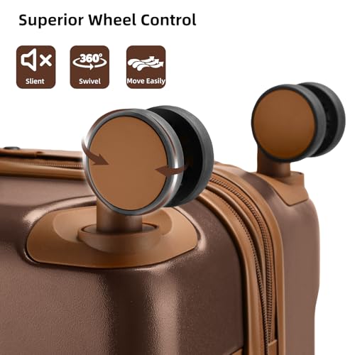 LARVENDER Expandable Carry on Luggage 22x14x9 Airline Approved, Maple - color: Maple 20inch, size: 20 Inch( Carry-on)