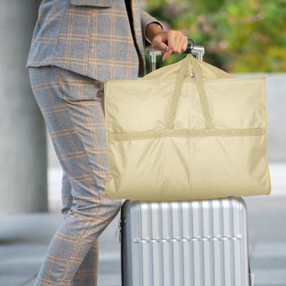Lazebox 43" Travel Garment Bag with Accessories Zipper Pocket, Heavy Duty Suit Bag for Suits, Tuxedos, Dresses, Coats, Beige, 1 pack - size: 43inch-1 pack-Beige