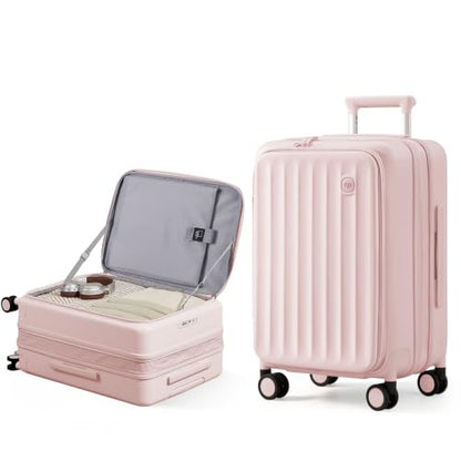Carry on Luggage 20 Inch Expandable Top Opening Trunk Luggage with Spinner Wheels, Lightwight Hardside Carry on Suitcase with Laptop Compartment for Women Men, Shell Pink - color: Shell Pink, size: 20 inch Carry on