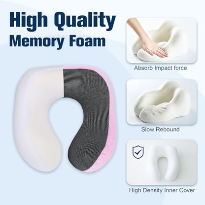 Cirorld Neck Pillow for Traveling, Travel Pillows for Airplanes Sakura Pink - color: Sakura Pink