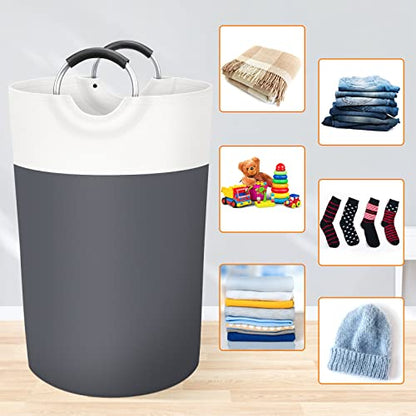 BlissTotes 115L Laundry Basket, Freestanding Collapsible Hamper, Gray - color: Gray, size: 115L