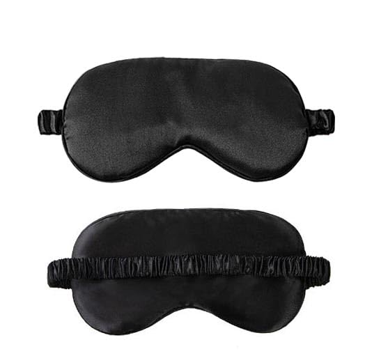 Black Eye Mask Soft and Comfortable Fabric Eye Shade Cover Travel Nap - size: 1 Count (Pack of 1)